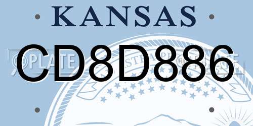 CD8D886 Kansas License Plate