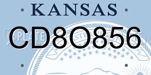 CD8O856 Kansas License Plate