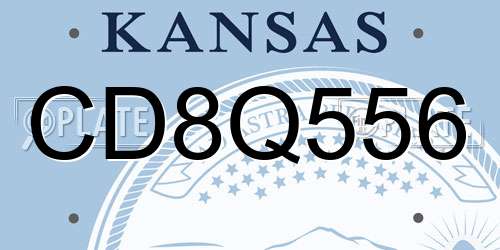 CD8Q556 Kansas License Plate
