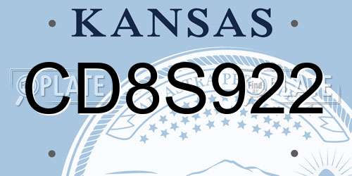 CD8S922 Kansas License Plate