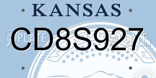 CD8S927 Kansas License Plate