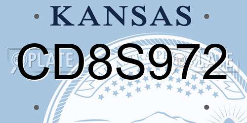 CD8S972 Kansas License Plate
