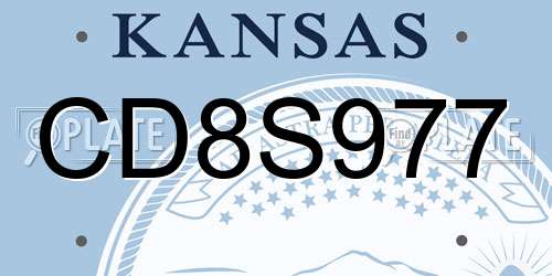 CD8S977 Kansas License Plate