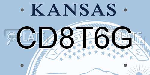 CD8T6G Kansas License Plate