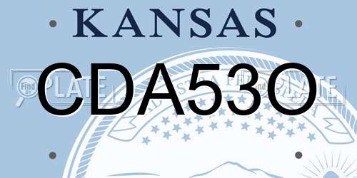 CDA53O Kansas License Plate