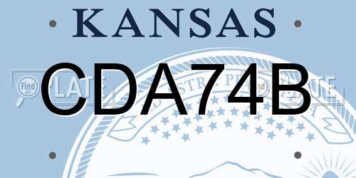 CDA74B Kansas License Plate