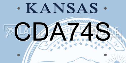 CDA74S Kansas License Plate