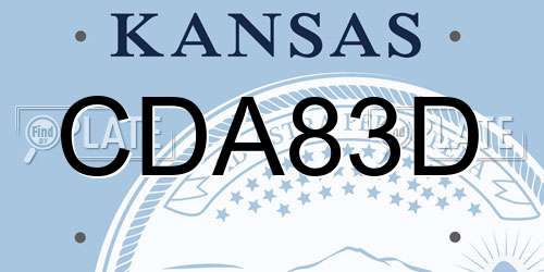 CDA83D Kansas License Plate