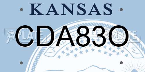 CDA83O Kansas License Plate