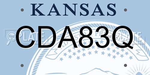 CDA83Q Kansas License Plate