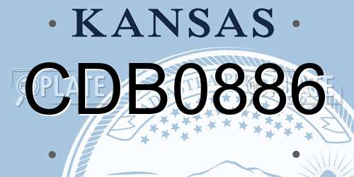 CDB0886 Kansas License Plate