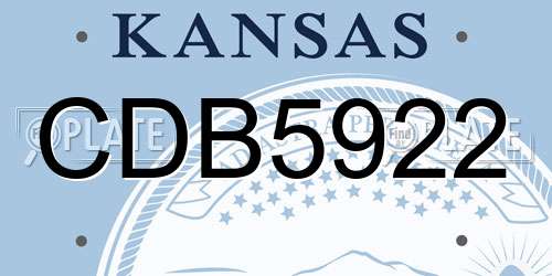 CDB5922 Kansas License Plate