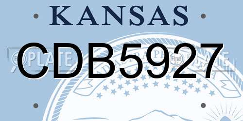 CDB5927 Kansas License Plate