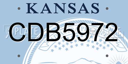 CDB5972 Kansas License Plate