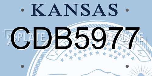 CDB5977 Kansas License Plate