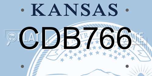 CDB766 Kansas License Plate