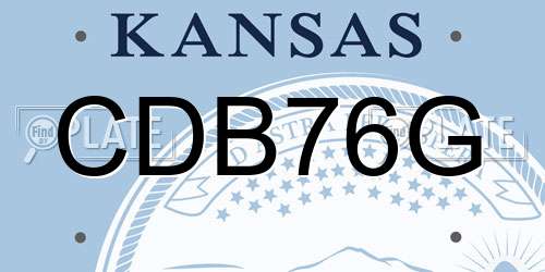 CDB76G Kansas License Plate