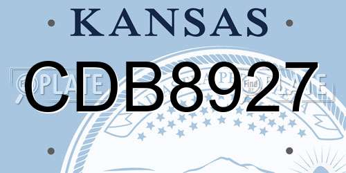 CDB8927 Kansas License Plate