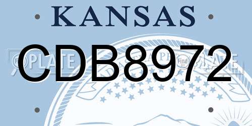 CDB8972 Kansas License Plate