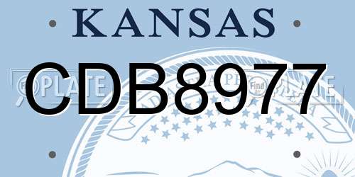 CDB8977 Kansas License Plate