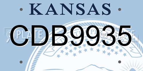 CDB9935 Kansas License Plate