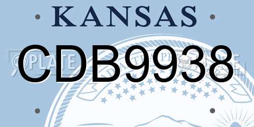 CDB9938 Kansas License Plate