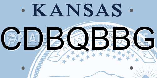CDBQBBG Kansas License Plate