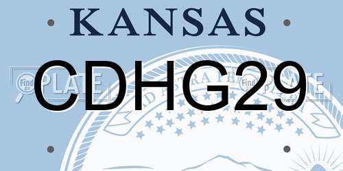 CDHG29 Kansas License Plate