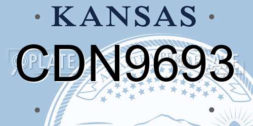 CDN9693 Kansas License Plate