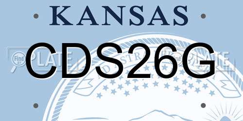 CDS26G Kansas License Plate