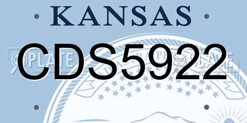 CDS5922 Kansas License Plate