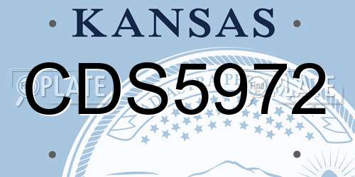 CDS5972 Kansas License Plate