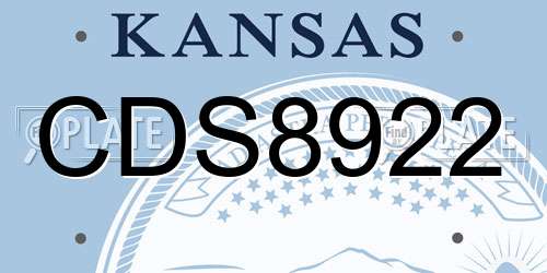 CDS8922 Kansas License Plate
