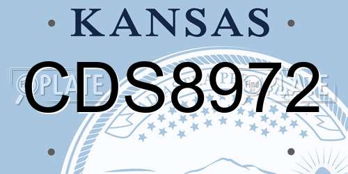 CDS8972 Kansas License Plate