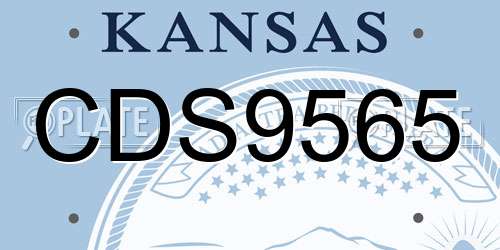 CDS9565 Kansas License Plate