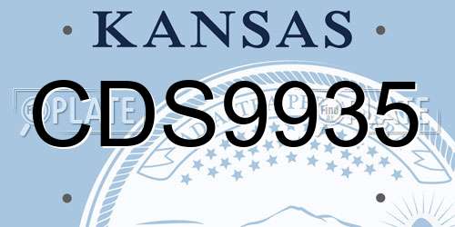 CDS9935 Kansas License Plate