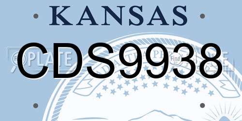 CDS9938 Kansas License Plate