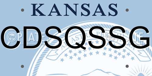 CDSQSSG Kansas License Plate