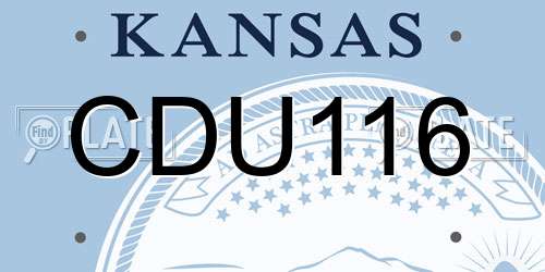 CDU116 Kansas License Plate