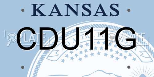 CDU11G Kansas License Plate
