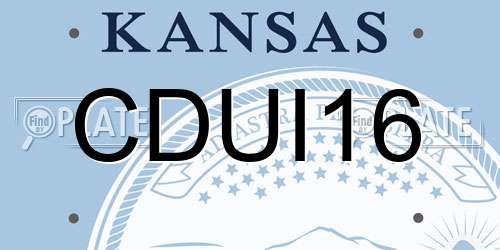 CDUI16 Kansas License Plate