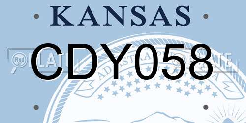 CDY058 Kansas License Plate