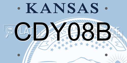 CDY08B Kansas License Plate