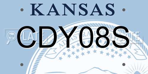 CDY08S Kansas License Plate