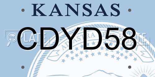 CDYD58 Kansas License Plate