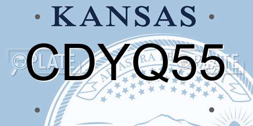 CDYQ55 Kansas License Plate