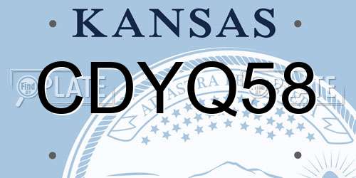CDYQ58 Kansas License Plate