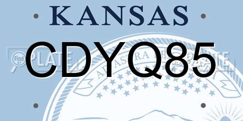 CDYQ85 Kansas License Plate