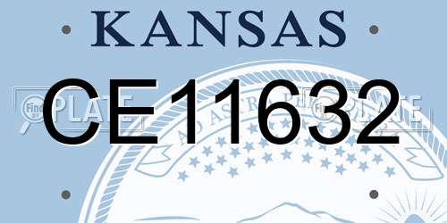 CE11632 Kansas License Plate