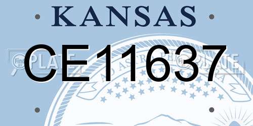 CE11637 Kansas License Plate